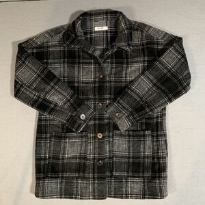 Mod‎ Ref Plaid Flannel Button Up Shirt Size S Oversized Outdoor Nature Outerwear